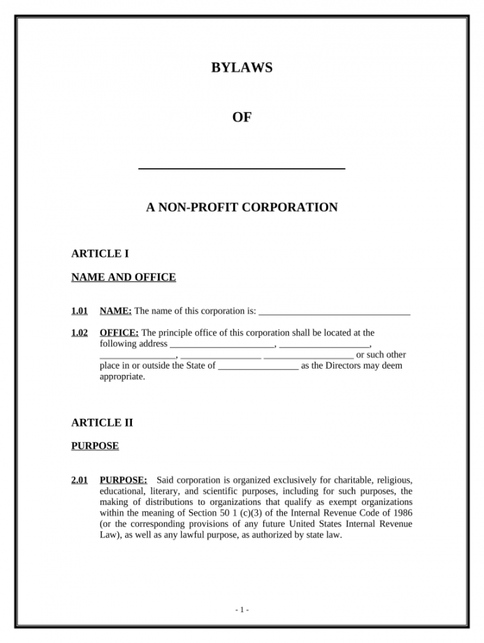 Sample nonprofit bylaws pdf: Fill out & sign online  DocHub