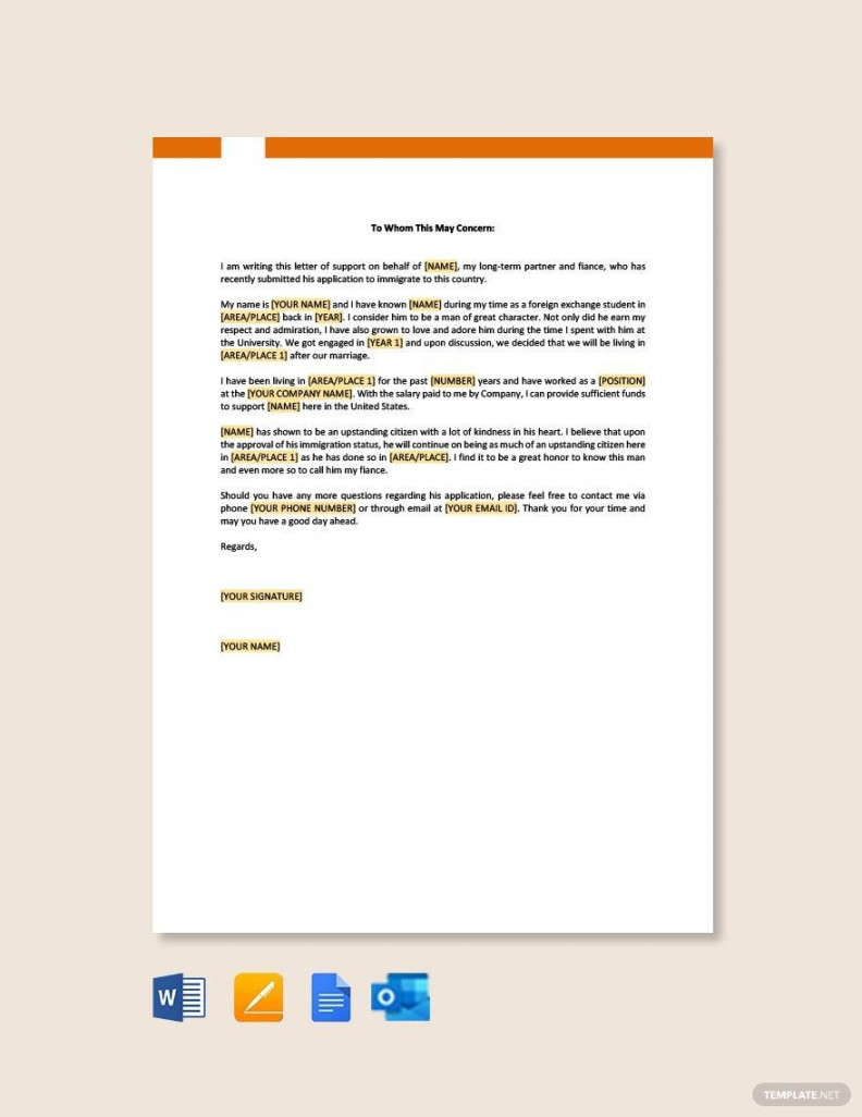 Sample Relationship Letter for Immigration - Download in Word