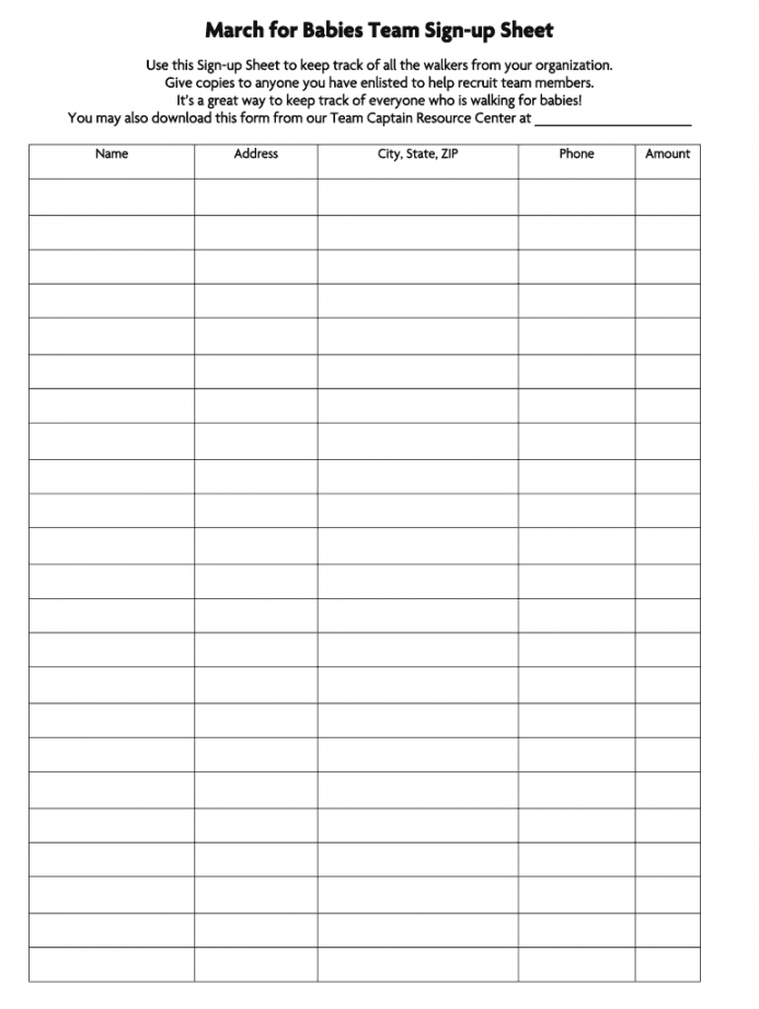 Sign Up Sheet Template - Fill Online, Printable, Fillable, Blank