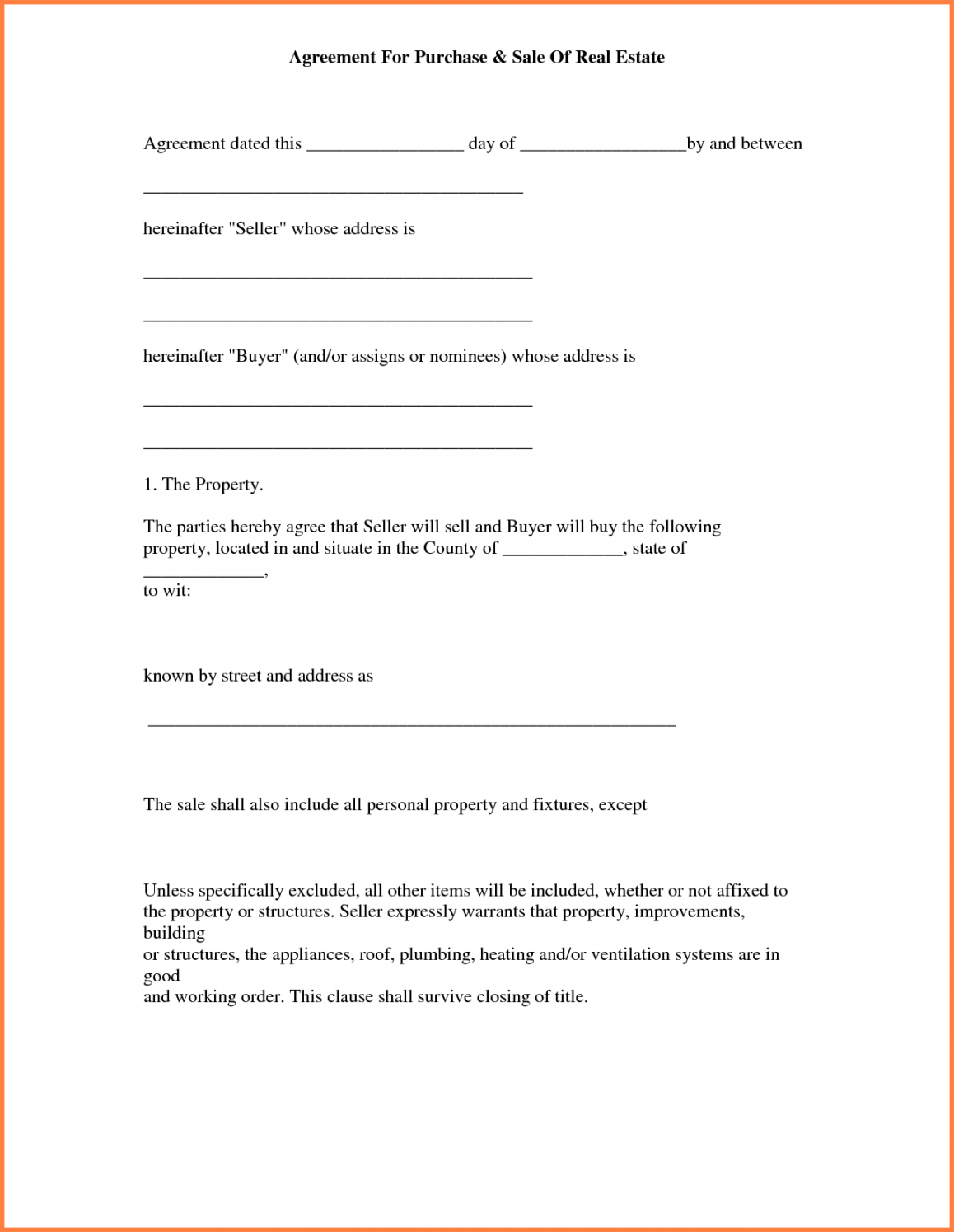 Simple Land Purchase Agreement Form  louiesportsmouth