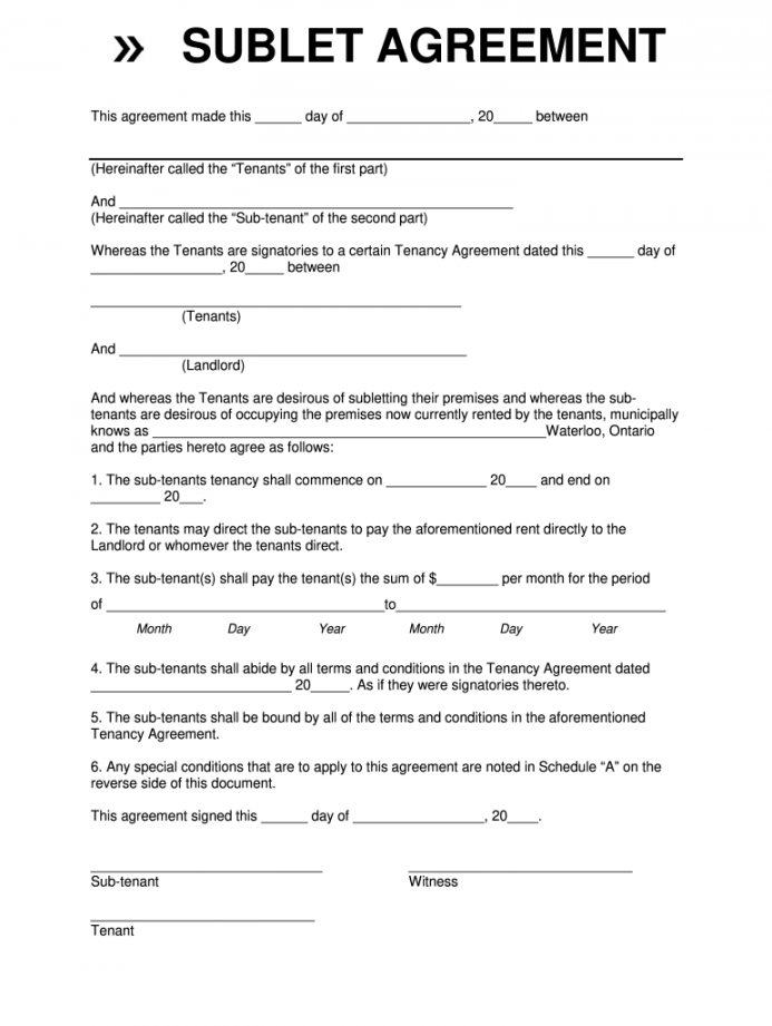 Sublease agreement ontario: Fill out & sign online  DocHub