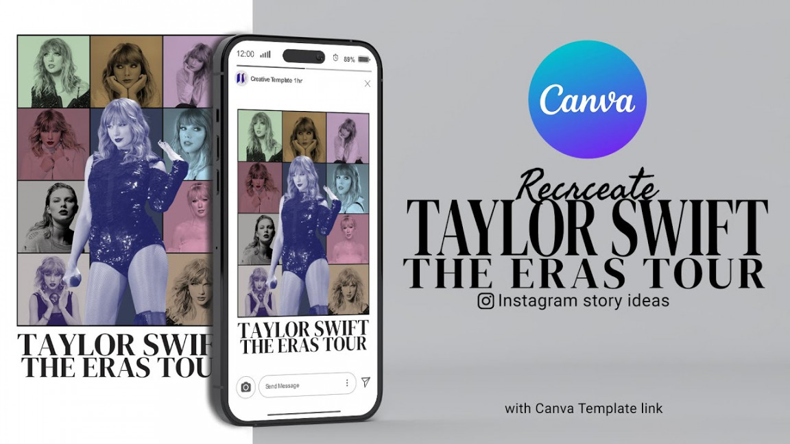 Taylor Swift Eras Tour Concert Poster  Customizable Instagram Story Ideas   Canva Tutorial