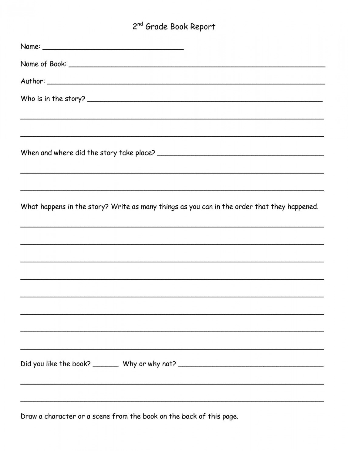 The stunning Nd Grade Book Report Pdf  Grade Book Template, Book