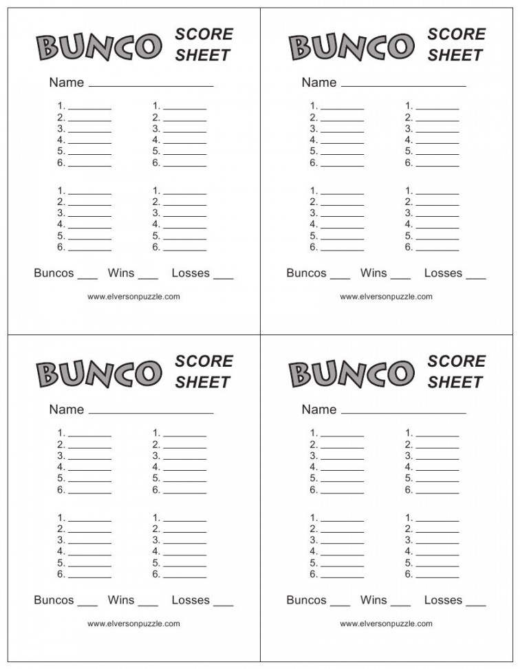 This is the Bunco Score Sheet download page