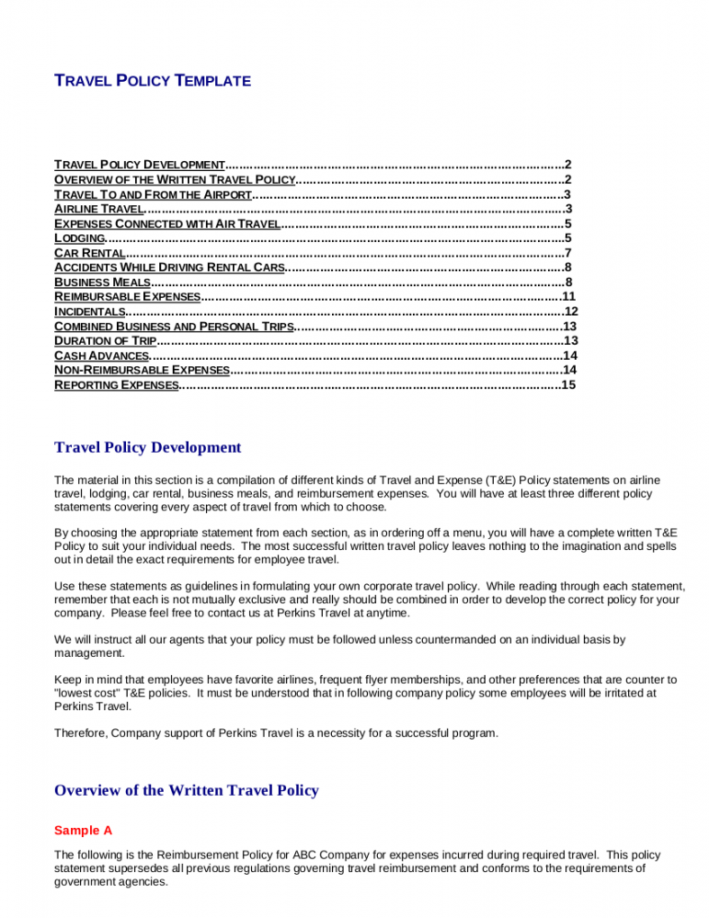 + Travel and Expense Policy Templates - PDF, Word