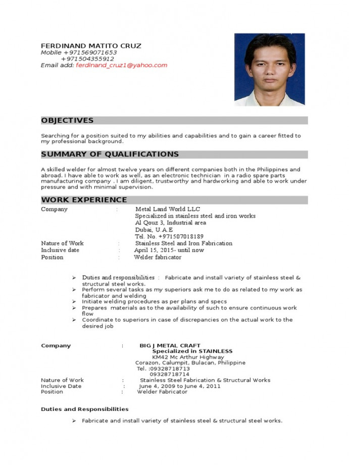 Updated Resume   PDF  Metal Fabrication  Welding