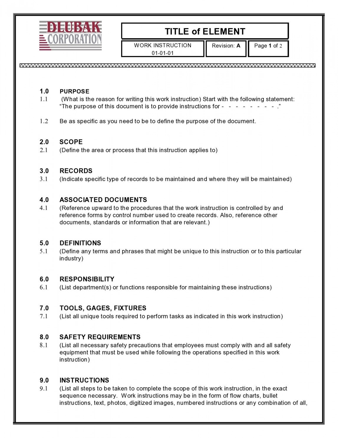 Useful Work Instruction Templates (Step by Step)