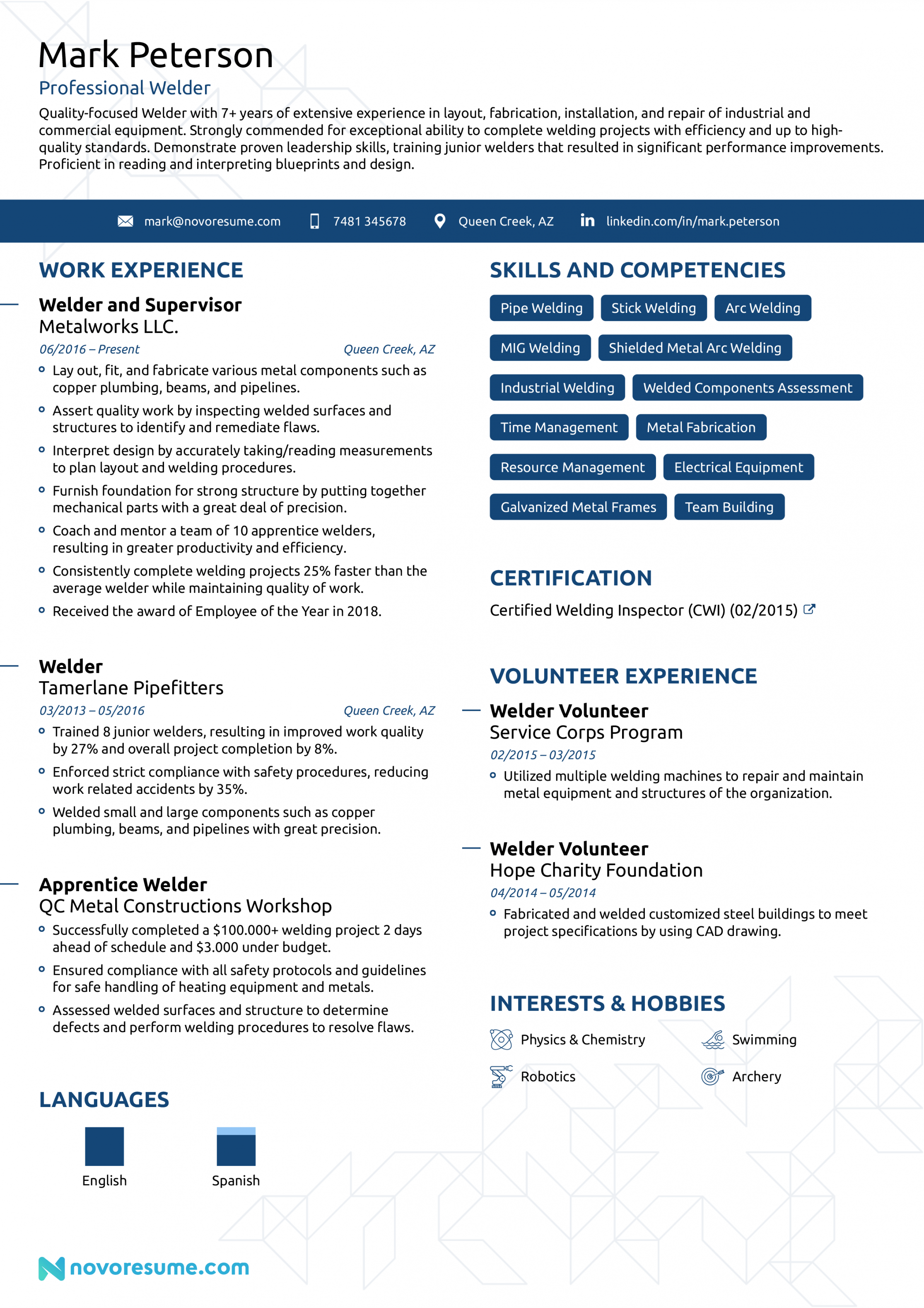 Welder Resume Examples & Guide for