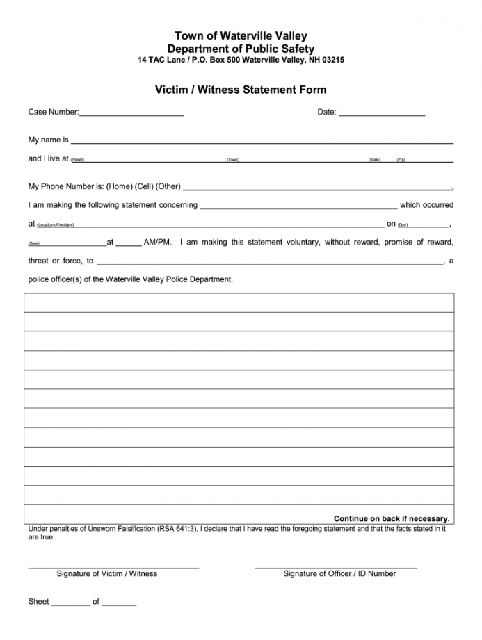 Witness Statement Template - Fill Online, Printable, Fillable