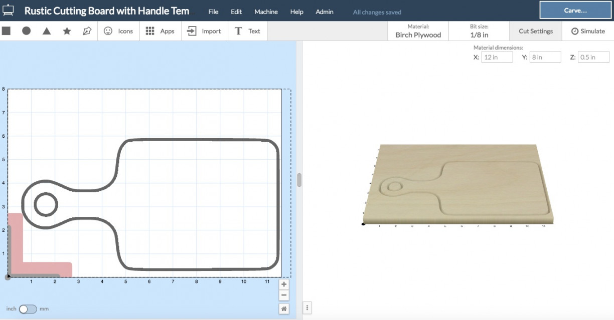 x  Cutting Board Template  Inventables