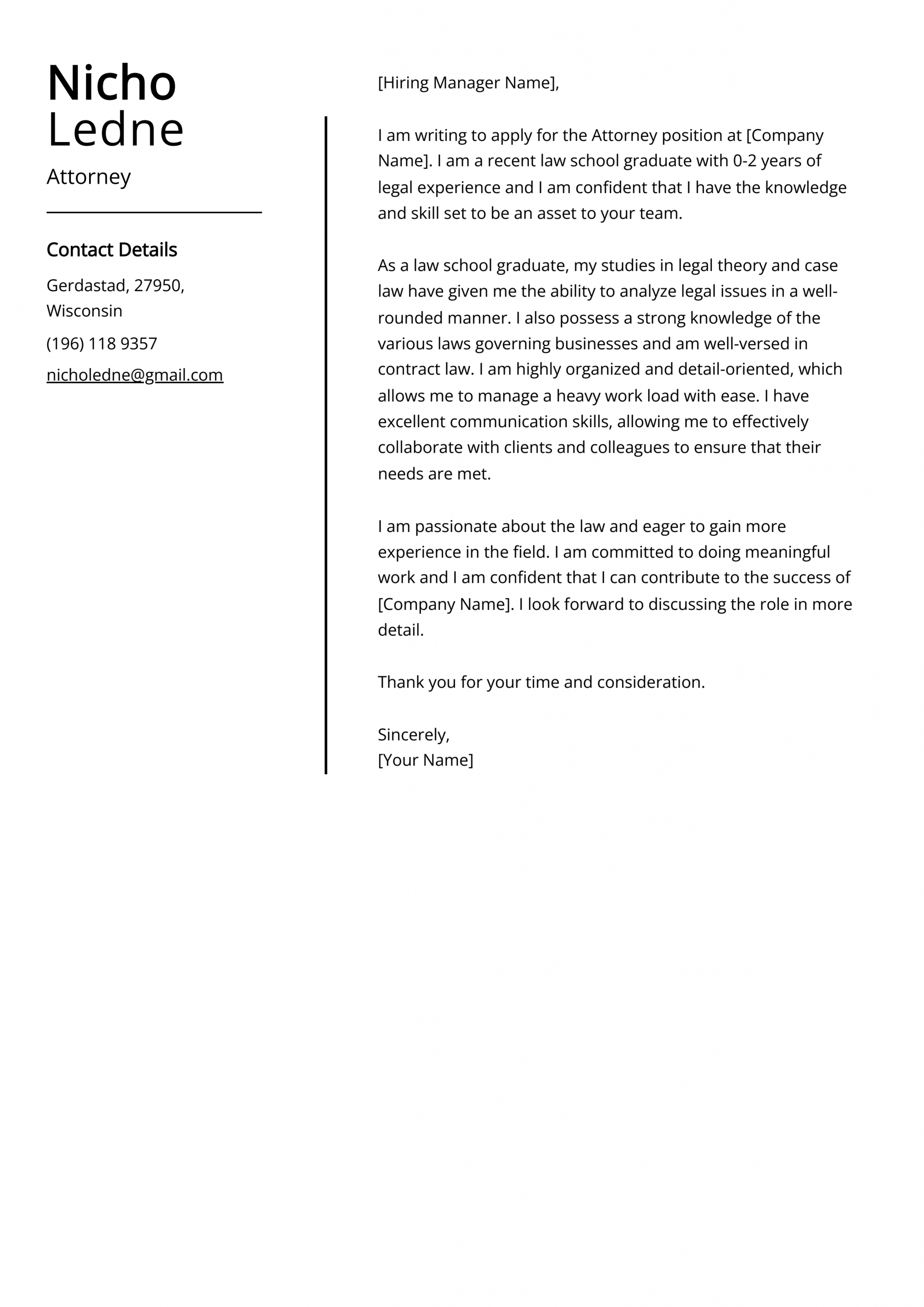 Attorney Cover Letter Example (Free Guide)