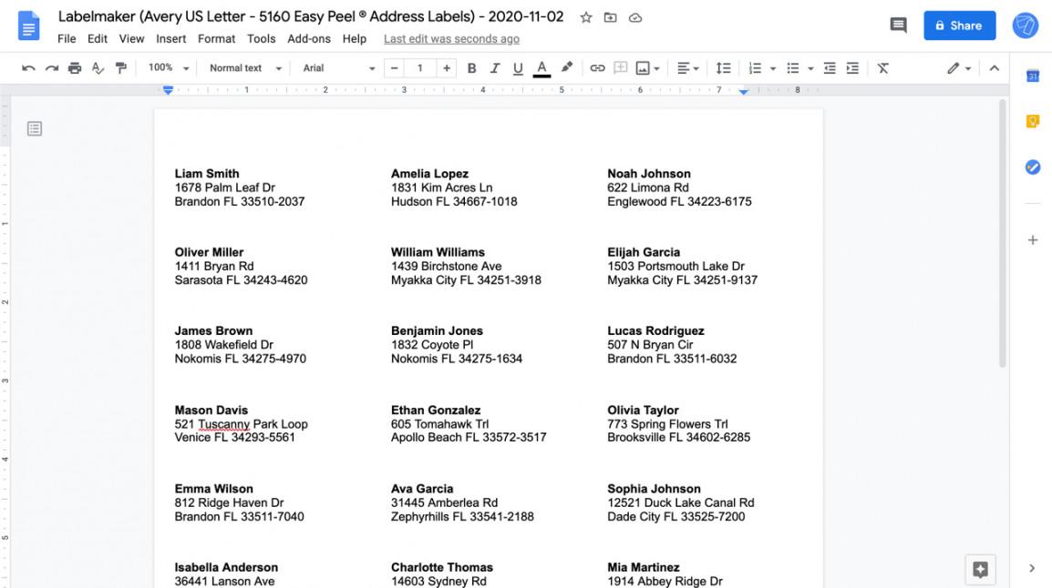 Avery Labels® Mail Merge for Google Docs and Google Sheets