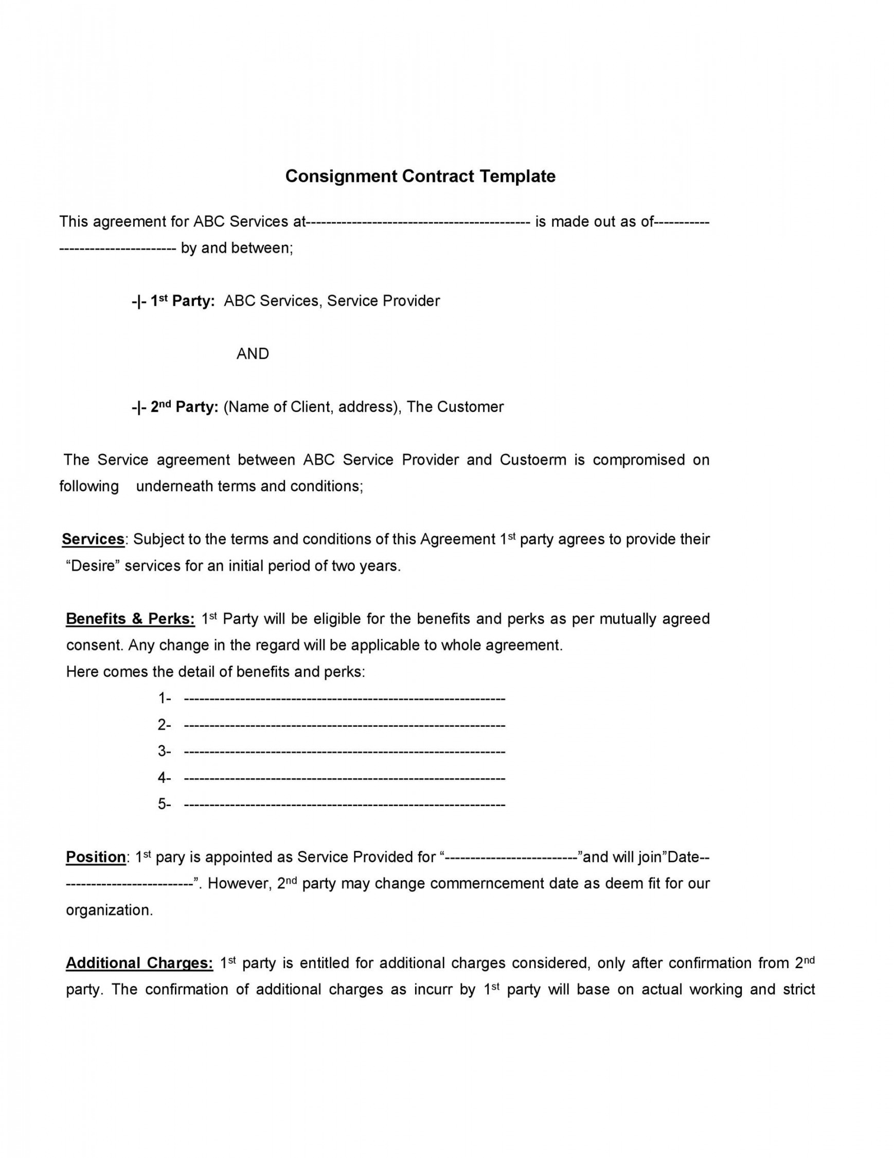 + Best Consignment Agreement Templates & Forms ᐅ TemplateLab