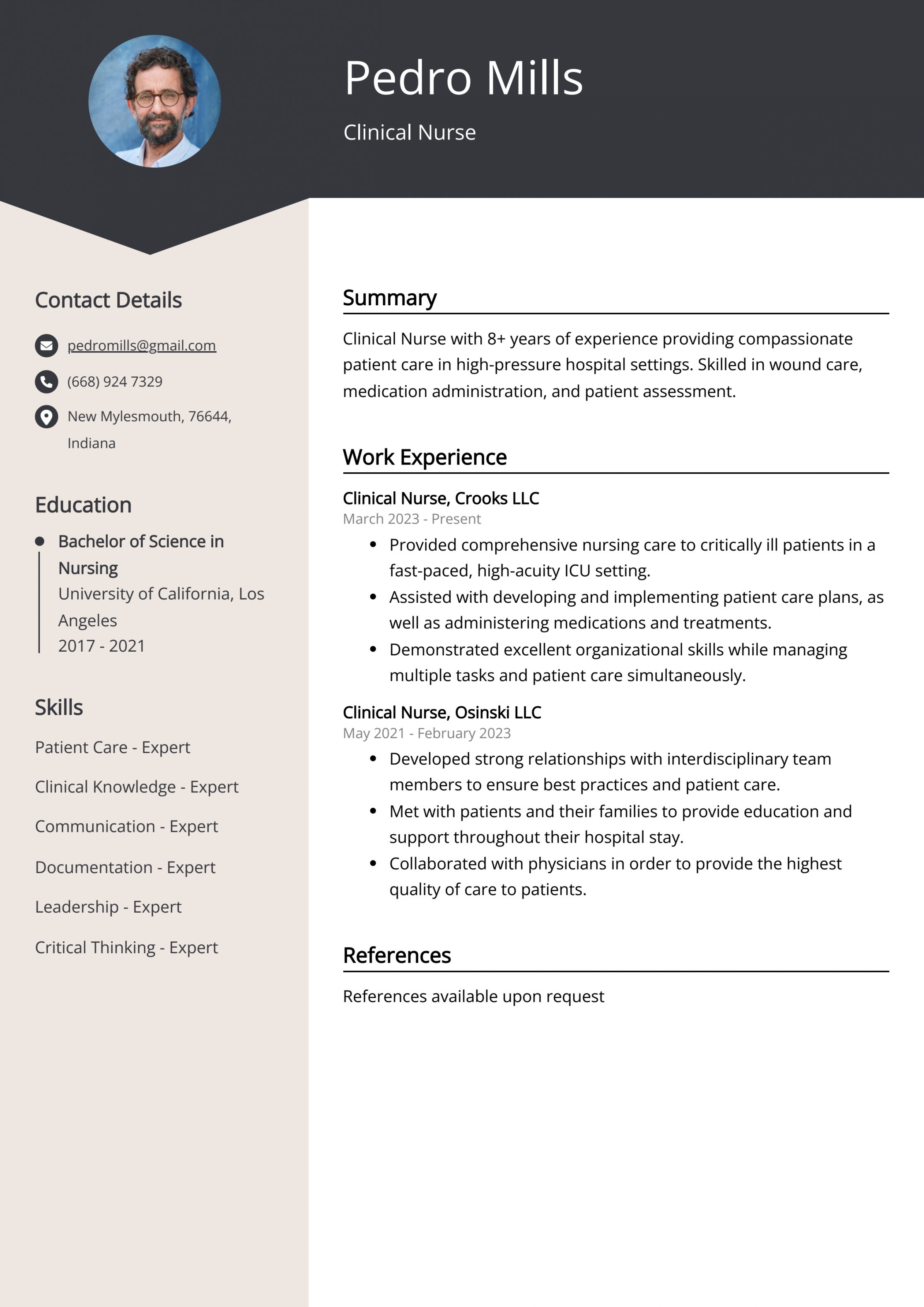 Clinical Nurse Resume Example (Free Guide)