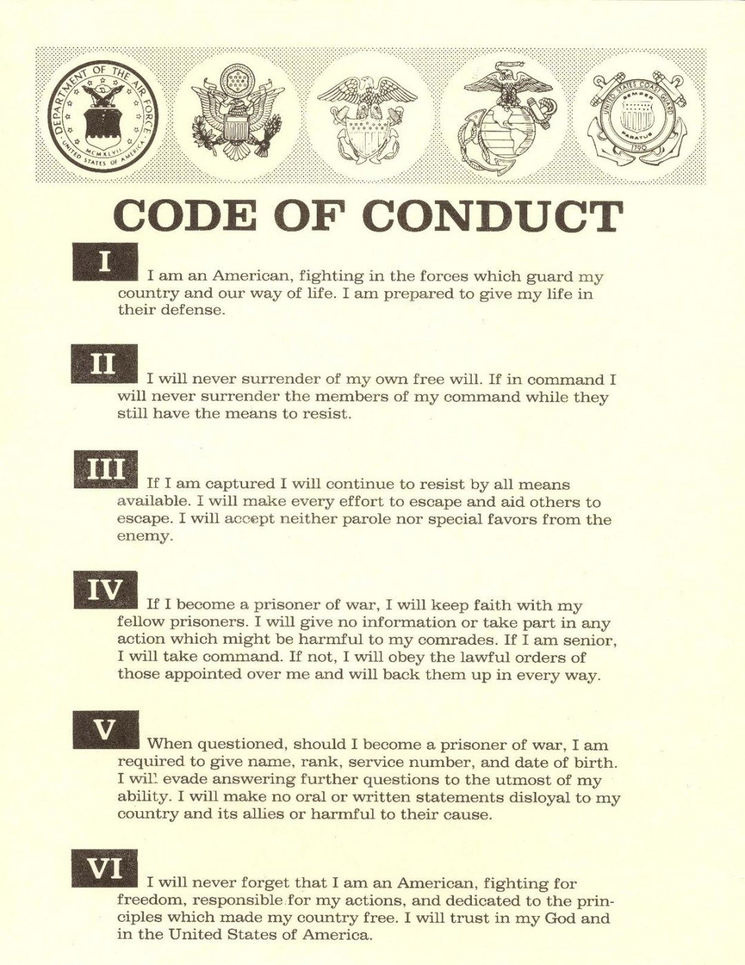 Code of the United States Fighting Force - Wikipedia