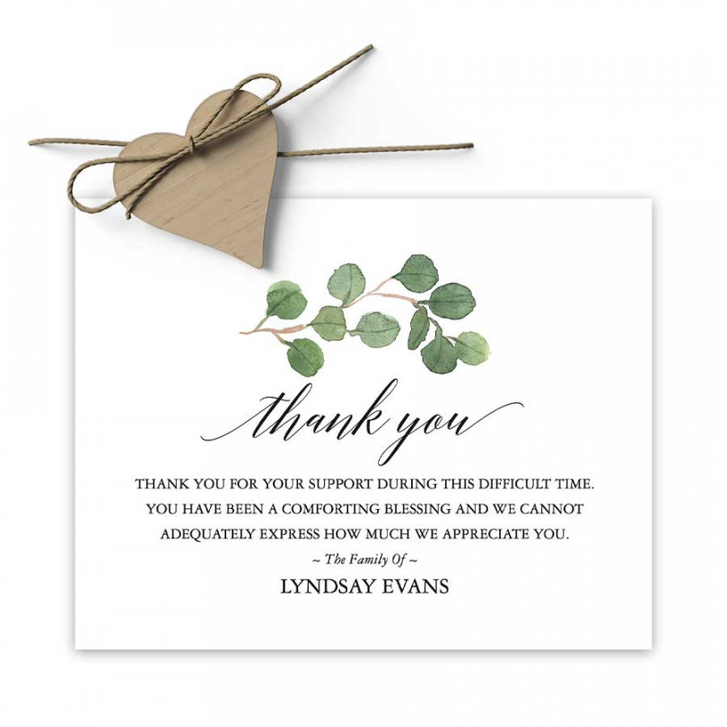 Custom Funeral Thank You Card designed with your personal message