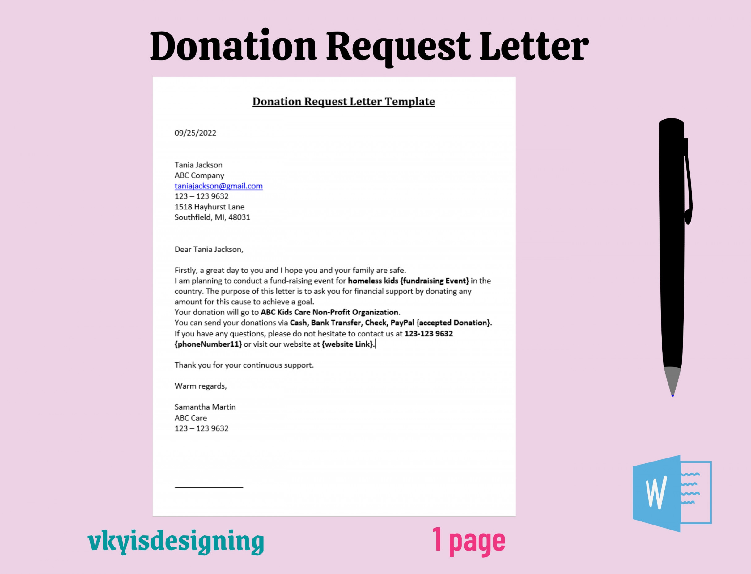 Donation Request Letter Sponsorship Letter Donation Letter - Etsy