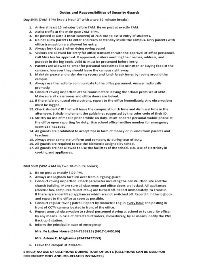 Duties and Responsibilities of Security Guards  PDF  Security