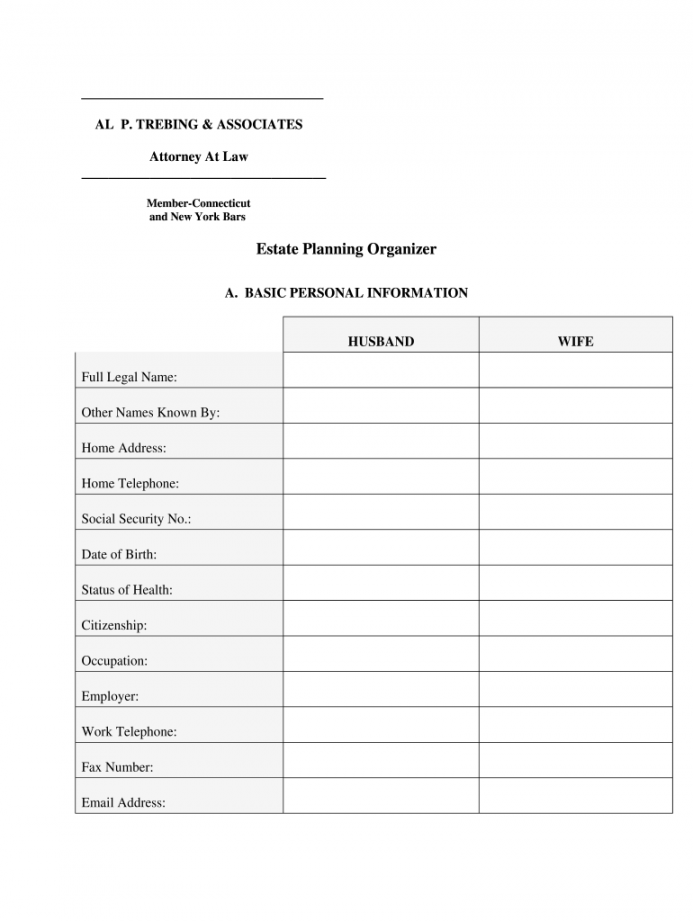 Estate Planning Organizer Download - Fill Online, Printable