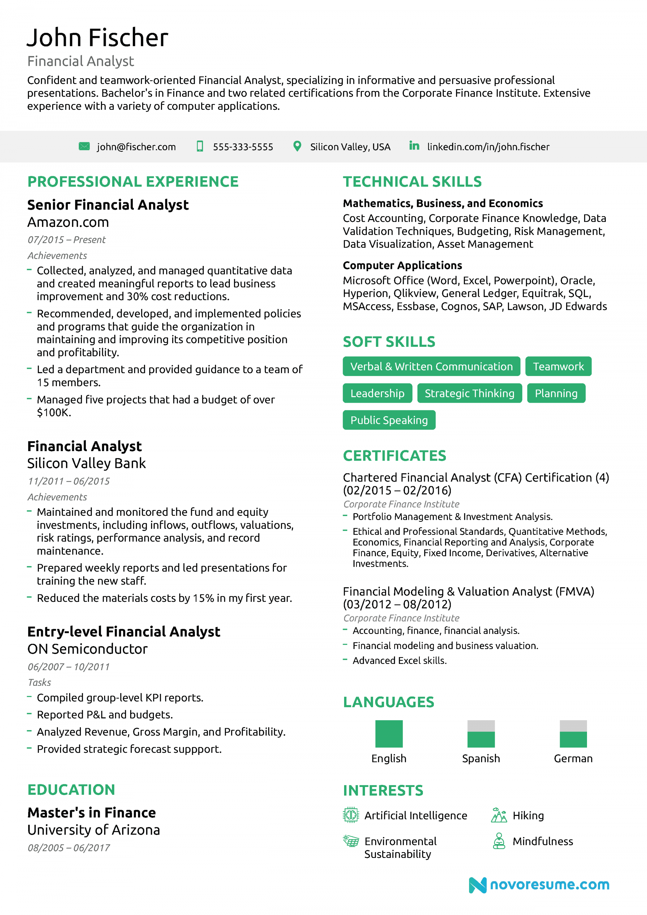 Financial Analyst Resume [The Ultimate  Guide]