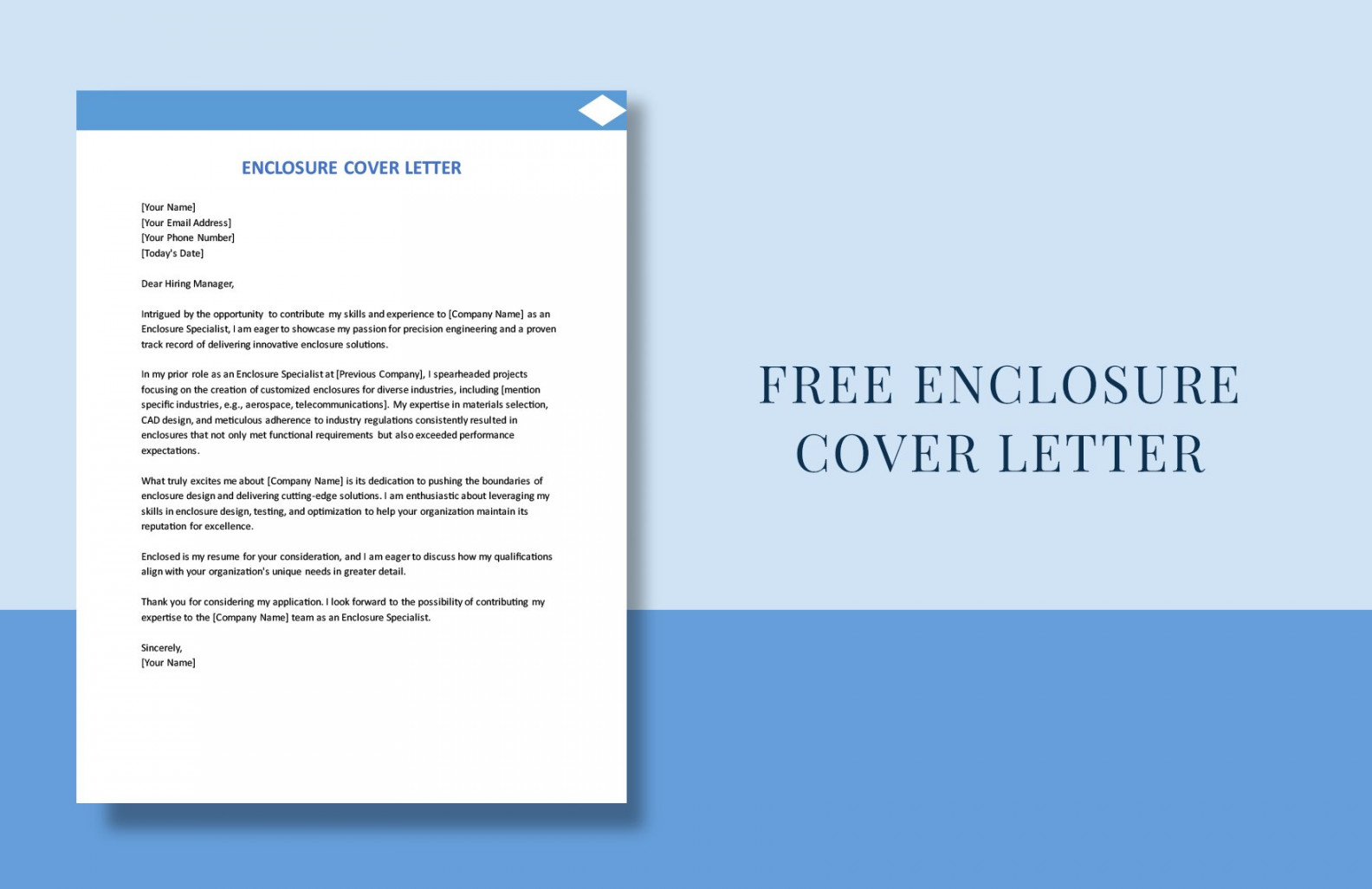 Free Enclosure Cover Letter - Download in Word, Google Docs, PDF