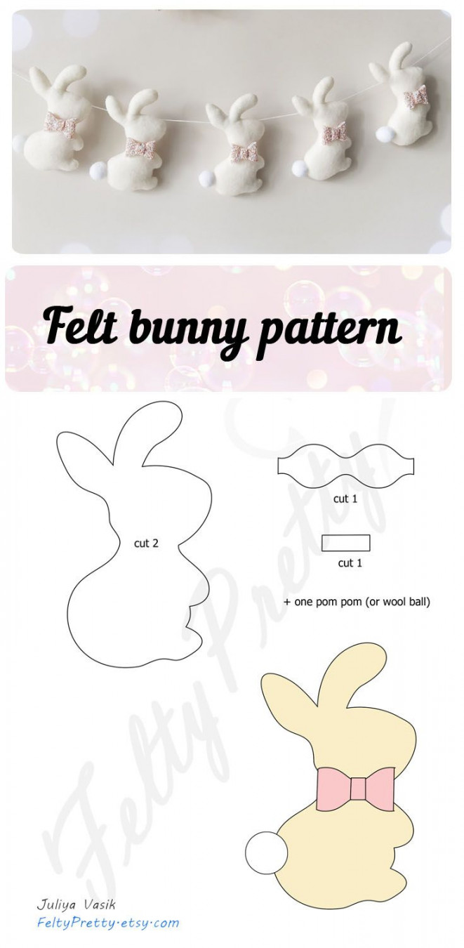 Free pattern, Bunny pattern, Bunny template, free sewing pattern