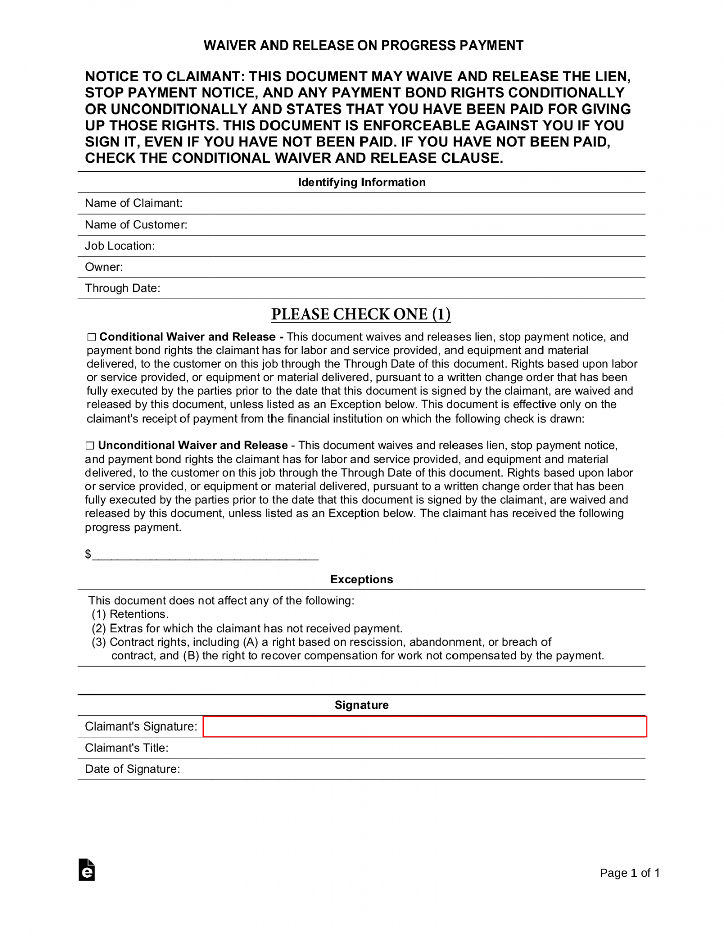 Free Real Estate Lien Release Forms - PDF – eForms