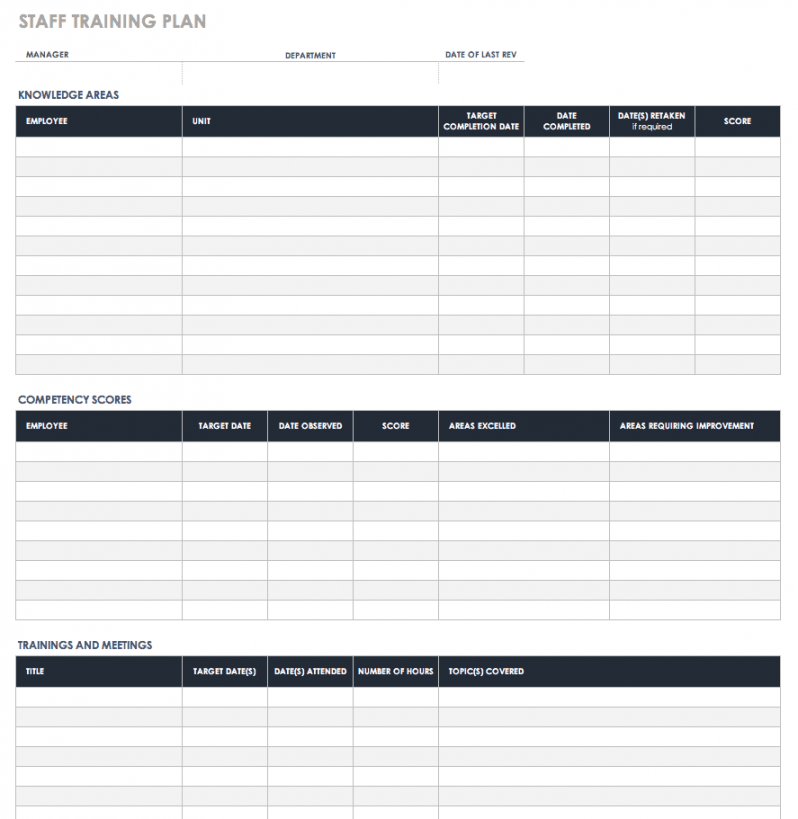 Free Training Plan Templates for Business Use  Smartsheet