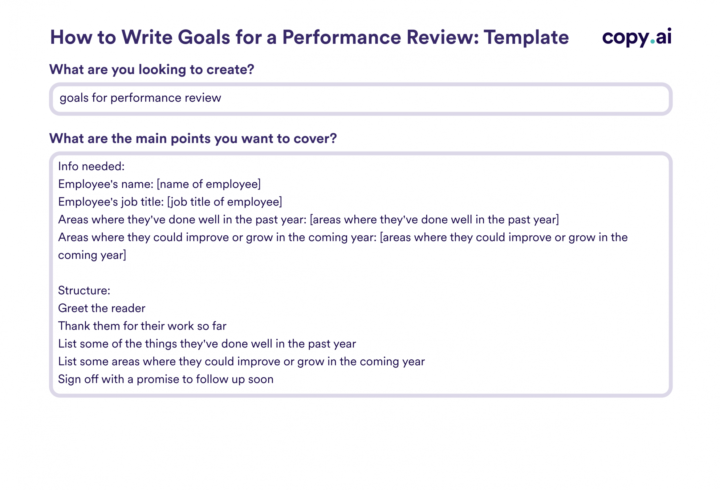 Goals For Performance Review Templates: How To Write & Examples