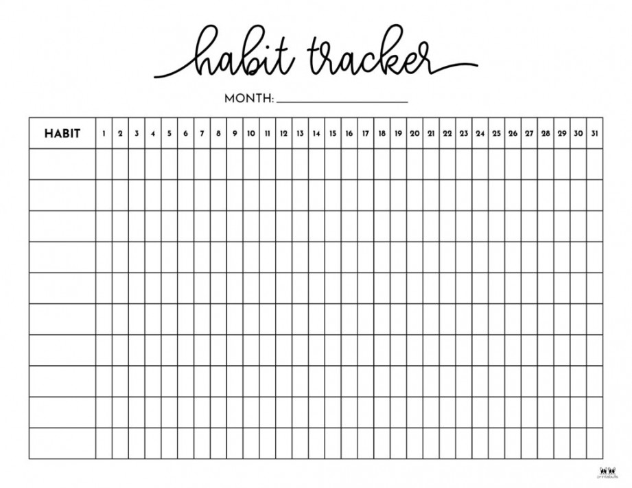 Habit Trackers -  FREE Printables  Printabulls