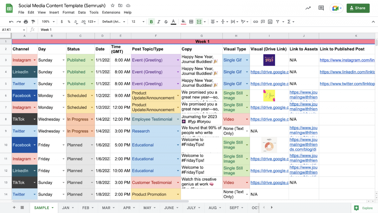 How to Create a Social Media Calendar in  Easy Steps (with Template)