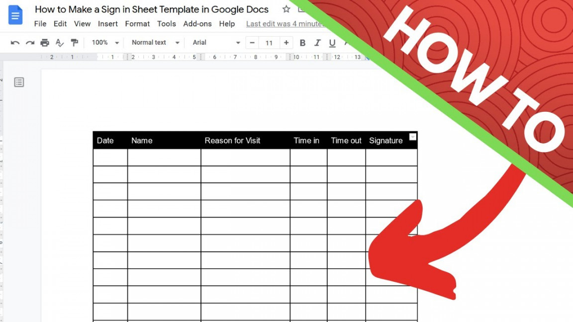 How to Make a Sign in Sheet Template in Google Docs