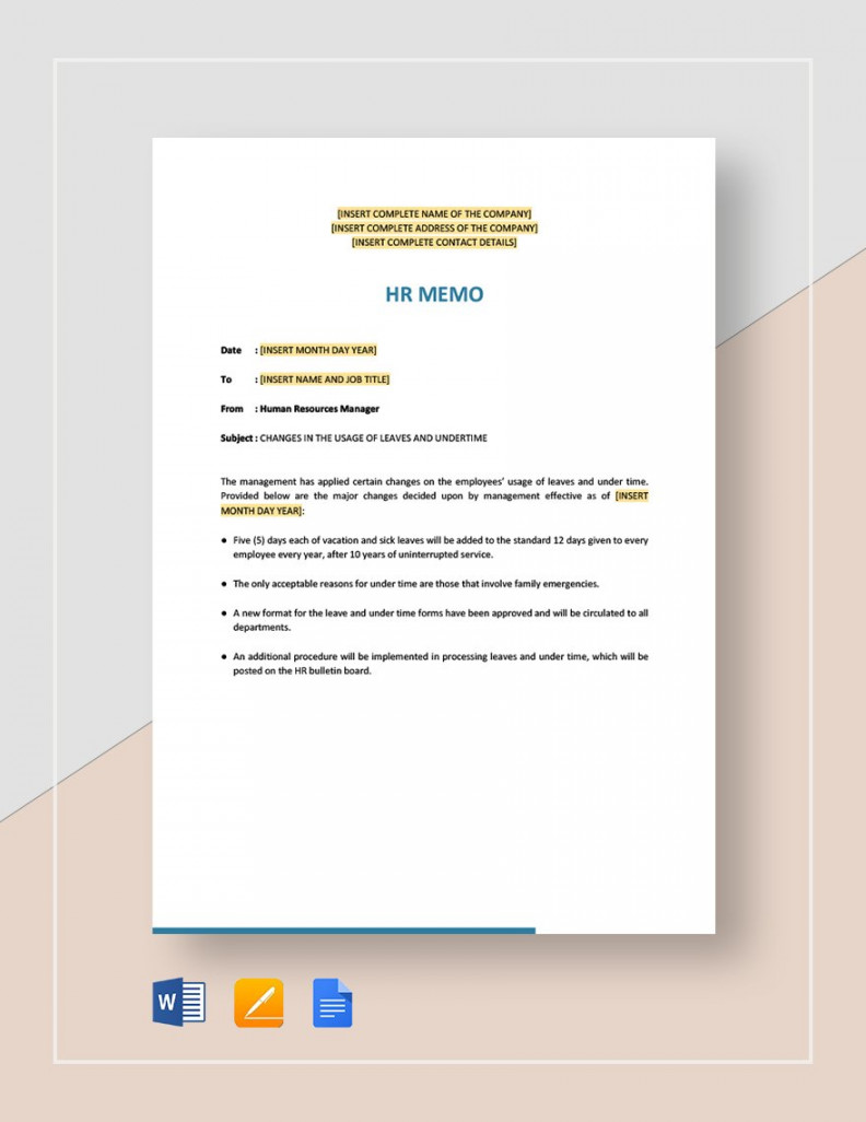 HR Memo Template - Download in Word, Google Docs, Apple Pages