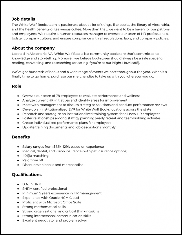 Human Resources (HR) Job Description Templates