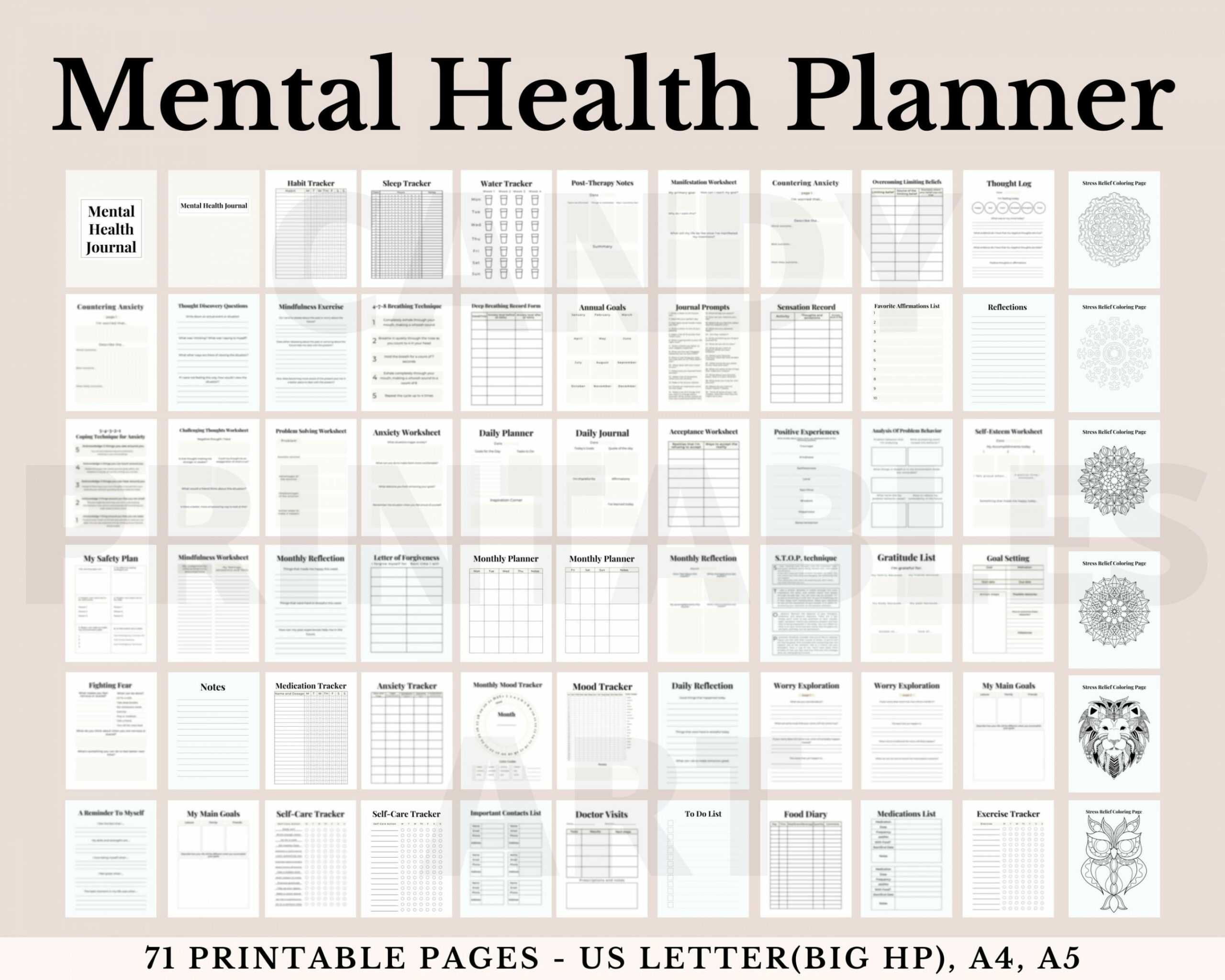 Mental Health Journal Printable Mental Health Planner - Etsy