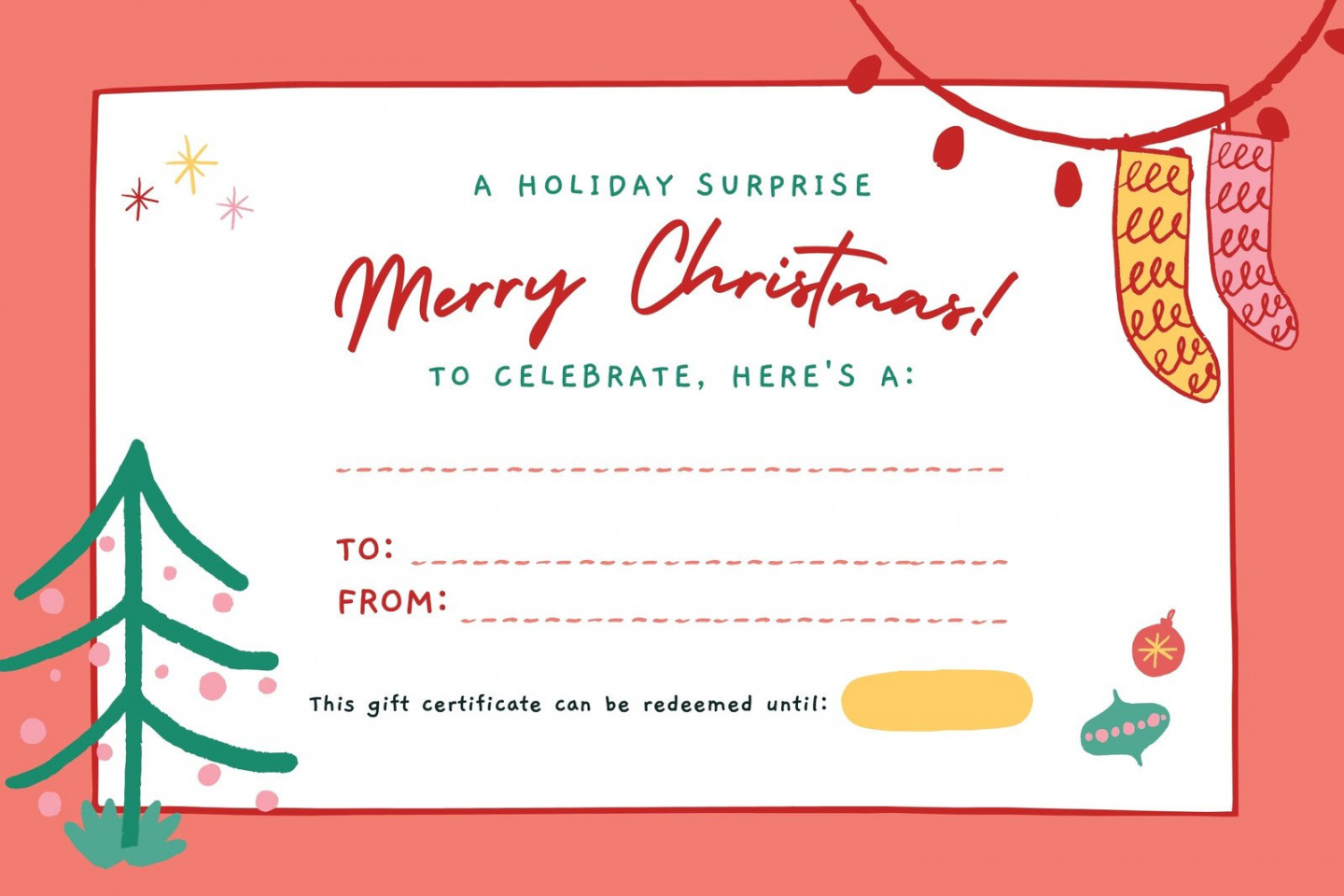 Page  - Free, printable custom Christmas gift certificate