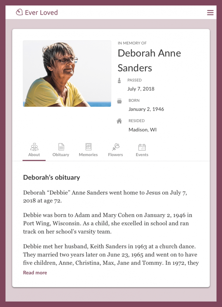 Publish a Free Online Obituary  Ever Loved