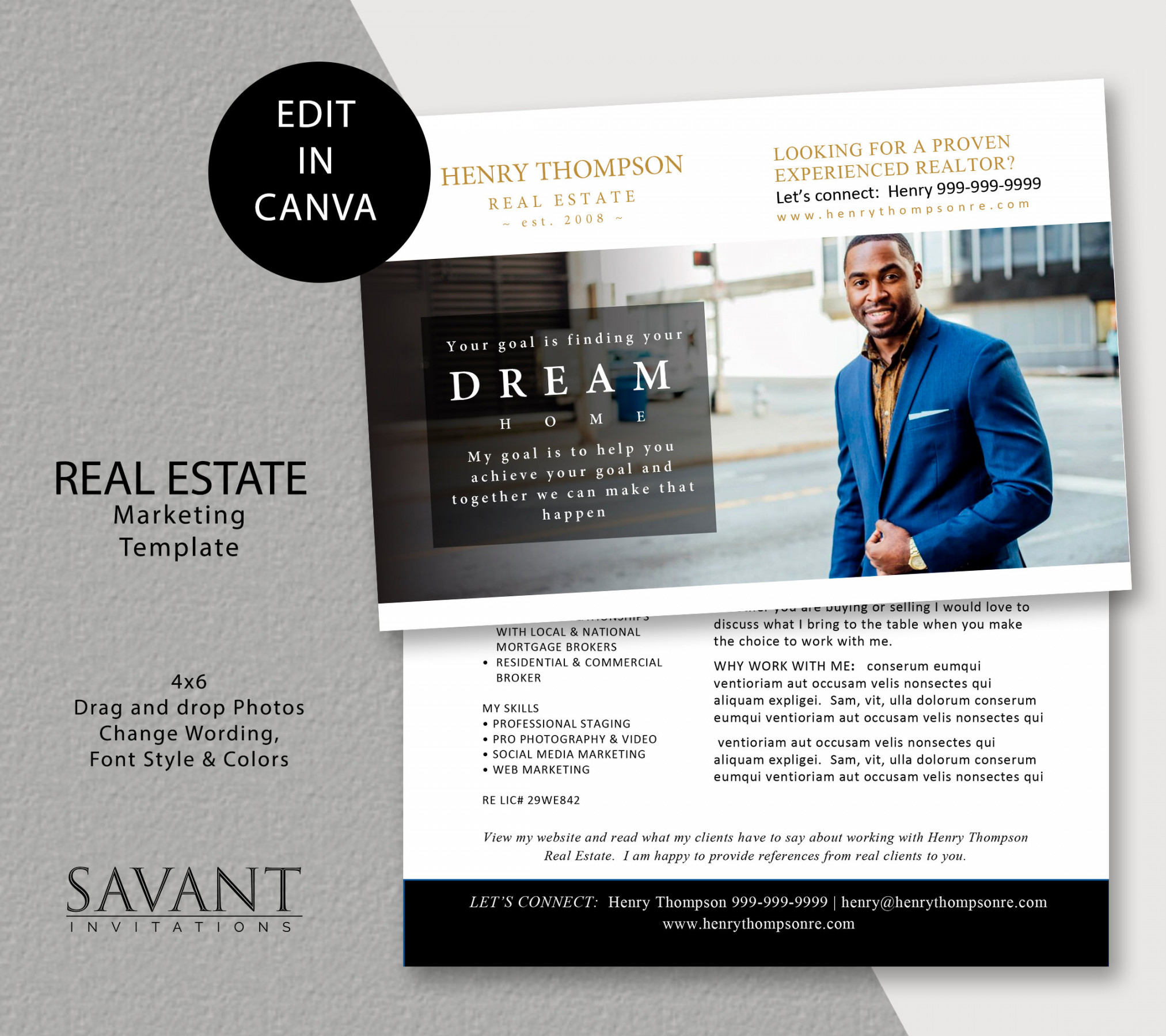 Real Estate Agent Introduction Postcard Promotional Postcard - Etsy