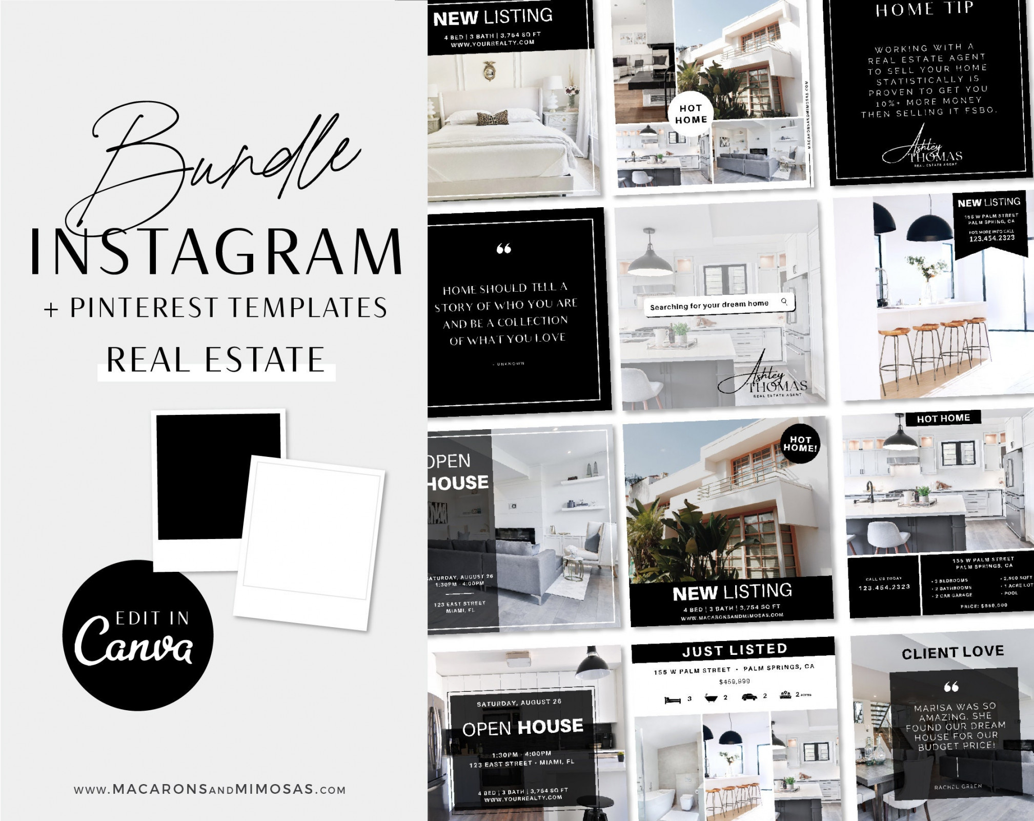 Real Estate Instagram Templates Instagram Canva Post Template