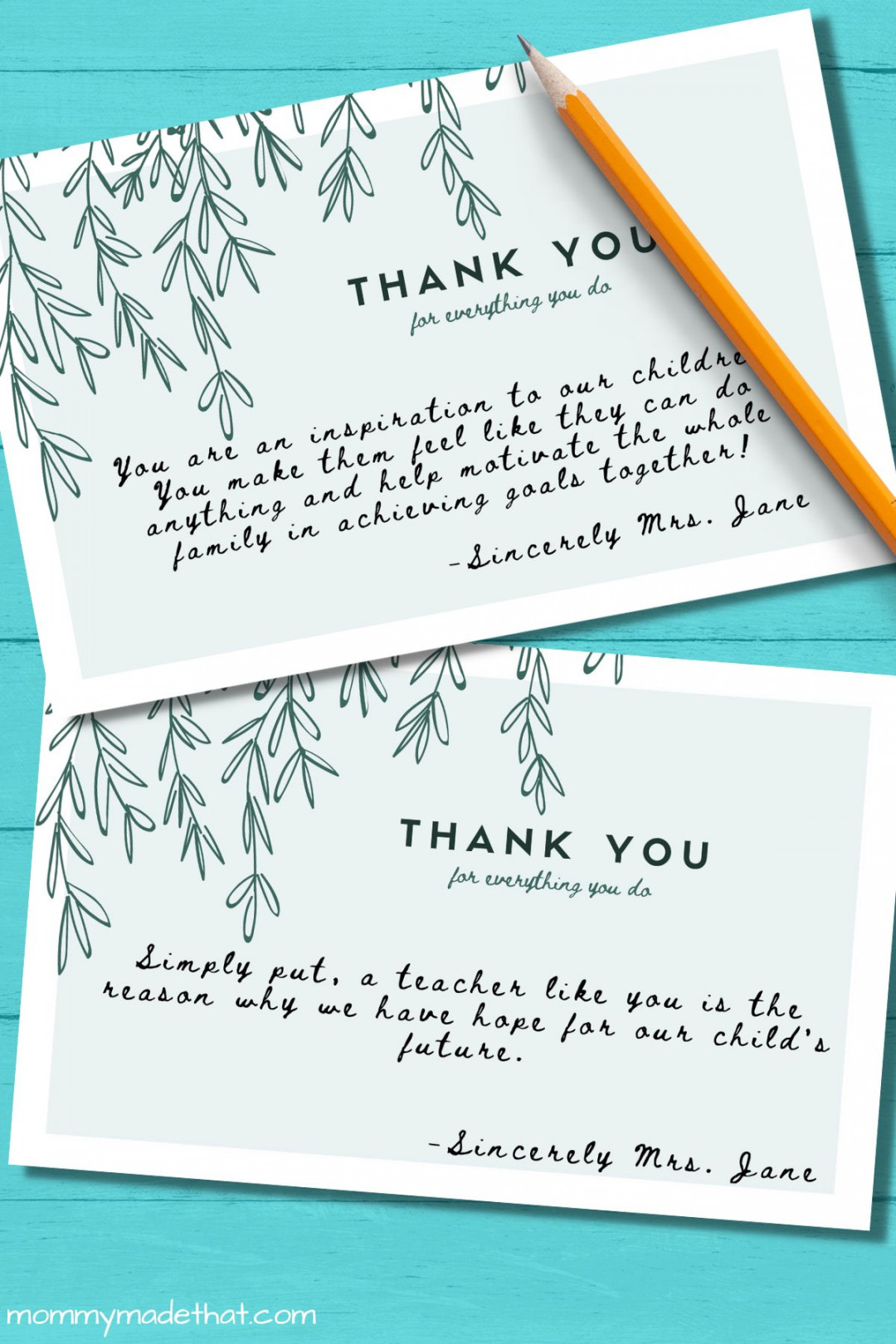 Short and Thoughtful Teacher Thank you Notes From Parents (+Free