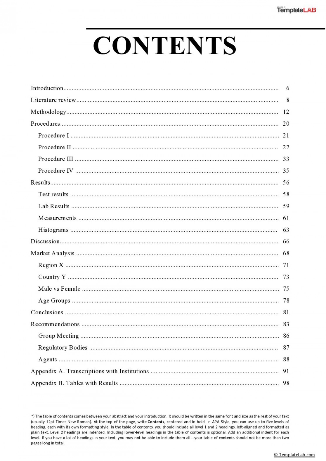 Table of Contents Templates & Examples [Word, PPT] ᐅ TemplateLab