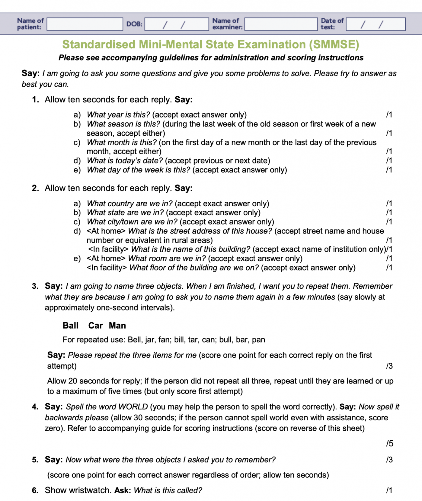 Ten Point Guide to Mental State Examination (MSE) in Psychiatry