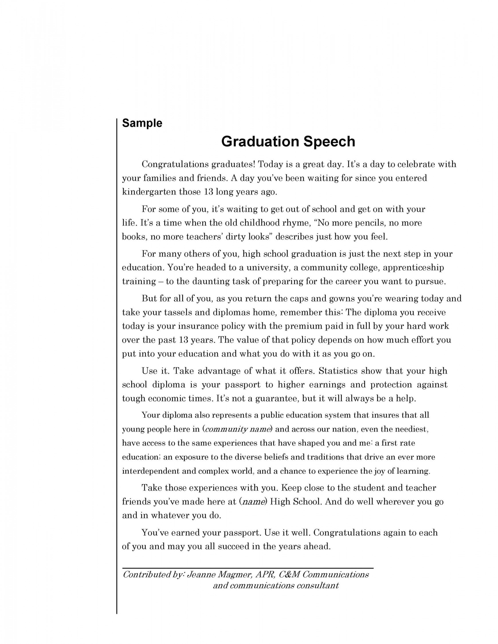 Top Graduation Speech Ideas (& Examples) ᐅ TemplateLab