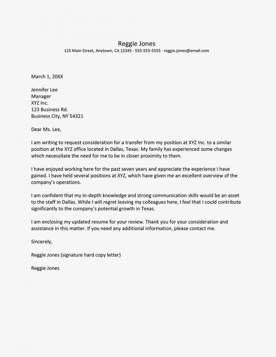 Transfer Request Letter and Email Examples