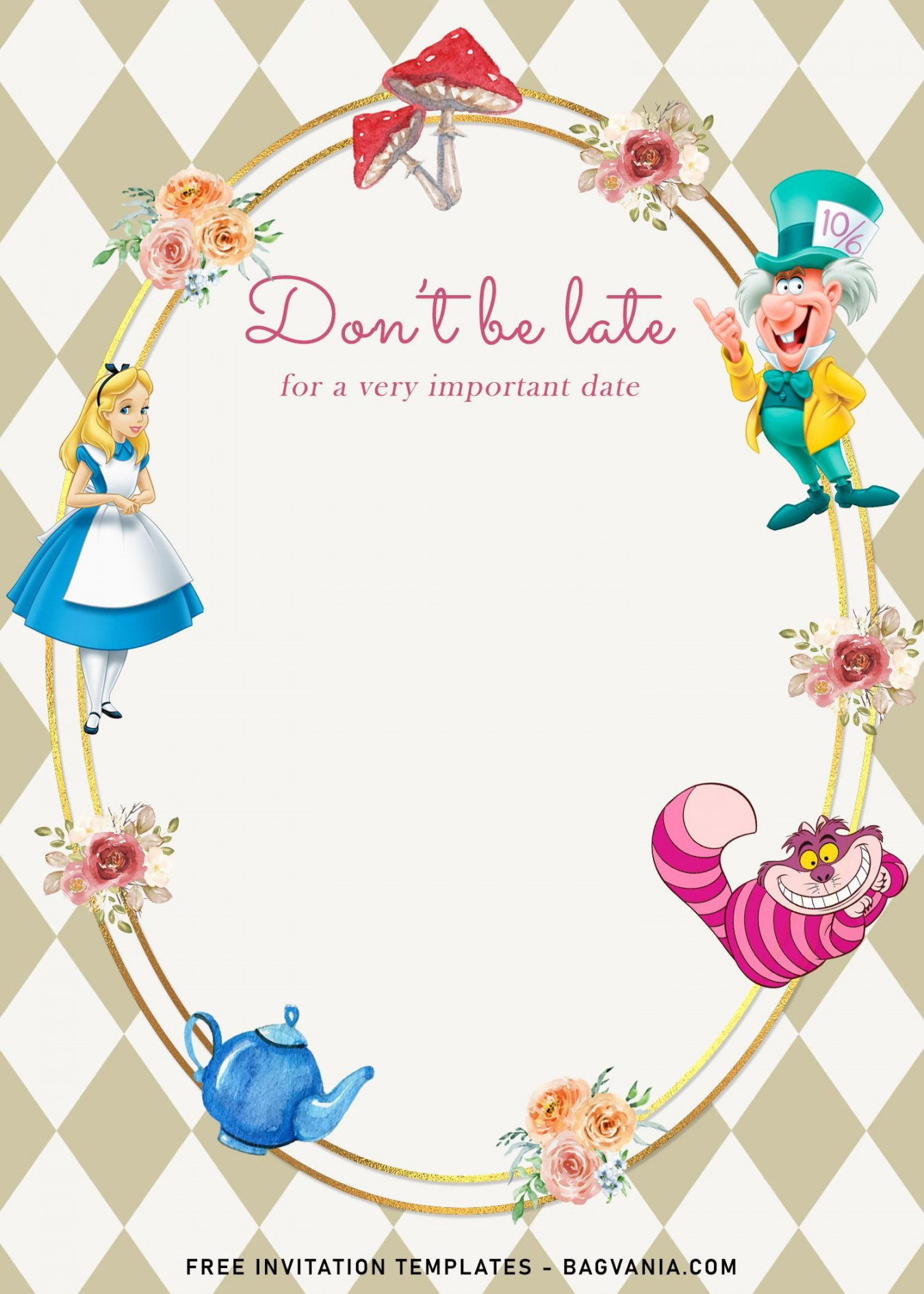 + Vintage Alice In Wonderland Birthday Invitation Templates