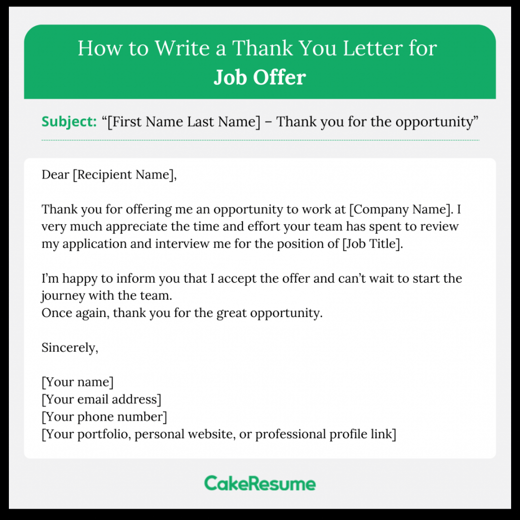 Writing a Thank You Letter for a Job Offer: Template, Samples