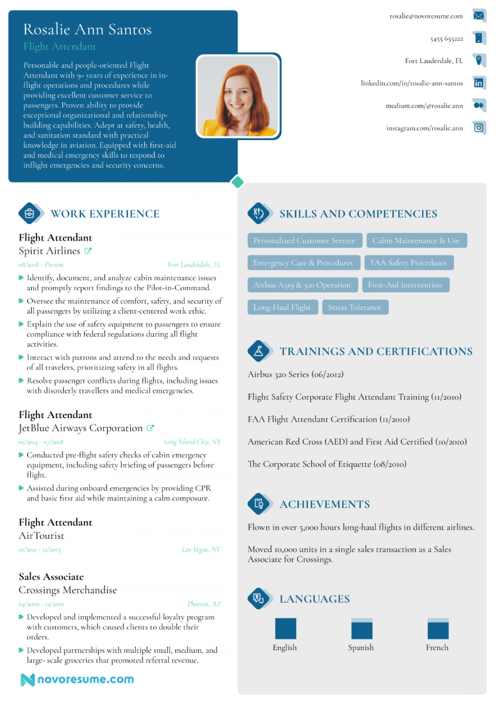 Flight Attendant Resume Guide for  [W/ Examples]