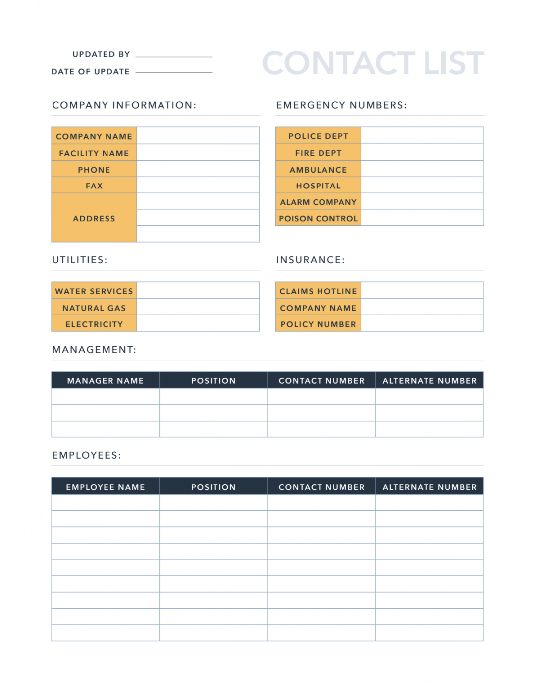 Free Contact List Template for Excel  PDF  Google Sheets  HubSpot