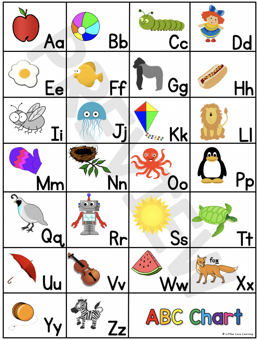 FREE Preschool & Kindergarten ABC Flashcards & Printable Chart