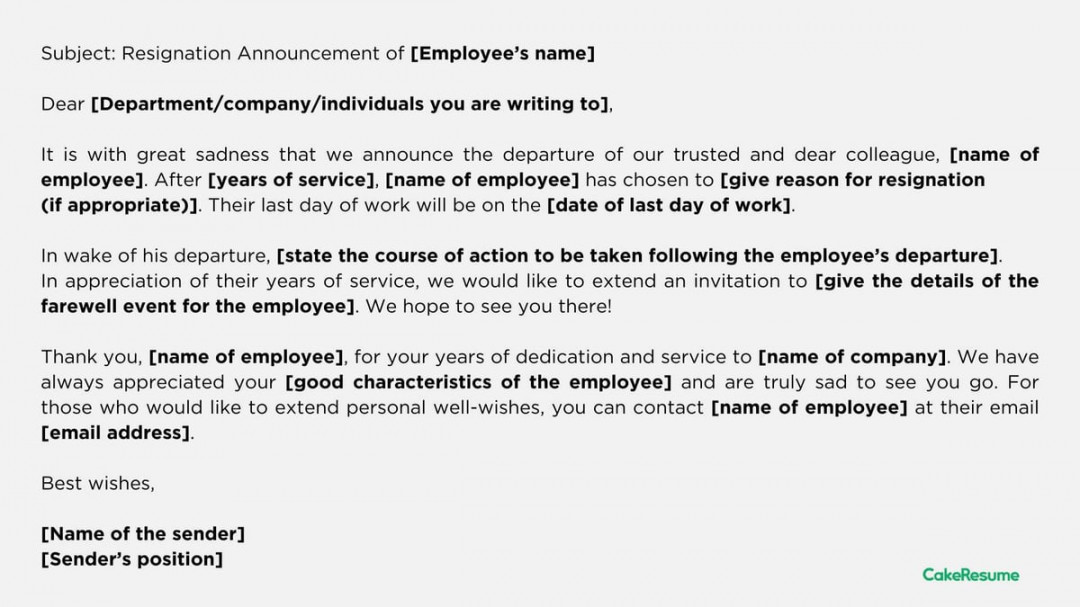 How to Announce an Employee is Leaving [+Examples & Writing Tips